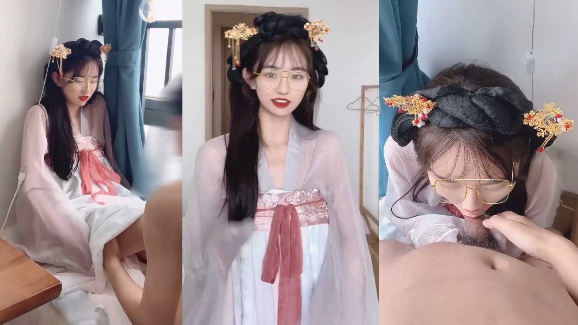 超赞女神不见星空汉服演绎淫荡少女,星空女神每次服化道都是格外得用心！网友求稿